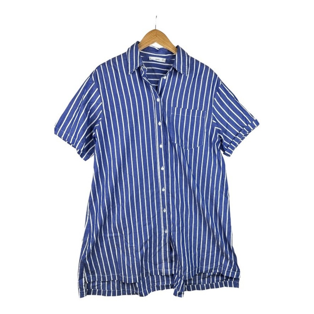 MNG Striped Short Sleeve Dress size‎ 4 Blue/White